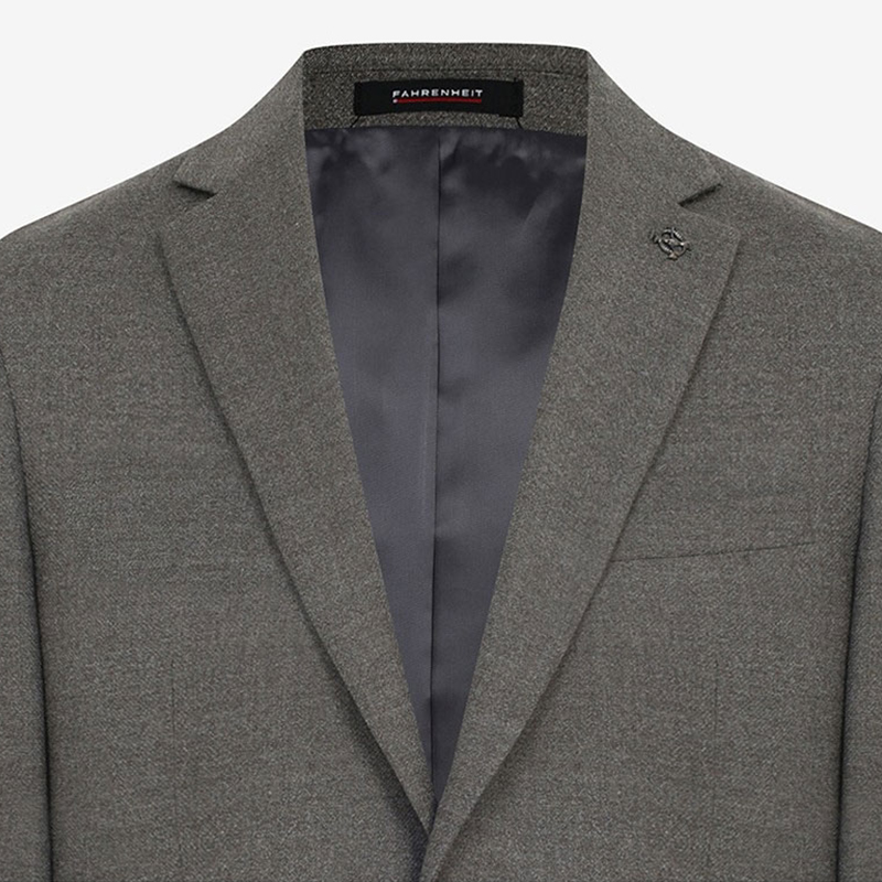 金宇彬明星同款2025年秋冬新SIEG FAHRENHEIT炭灰色羊毛西服上衣 - 图1