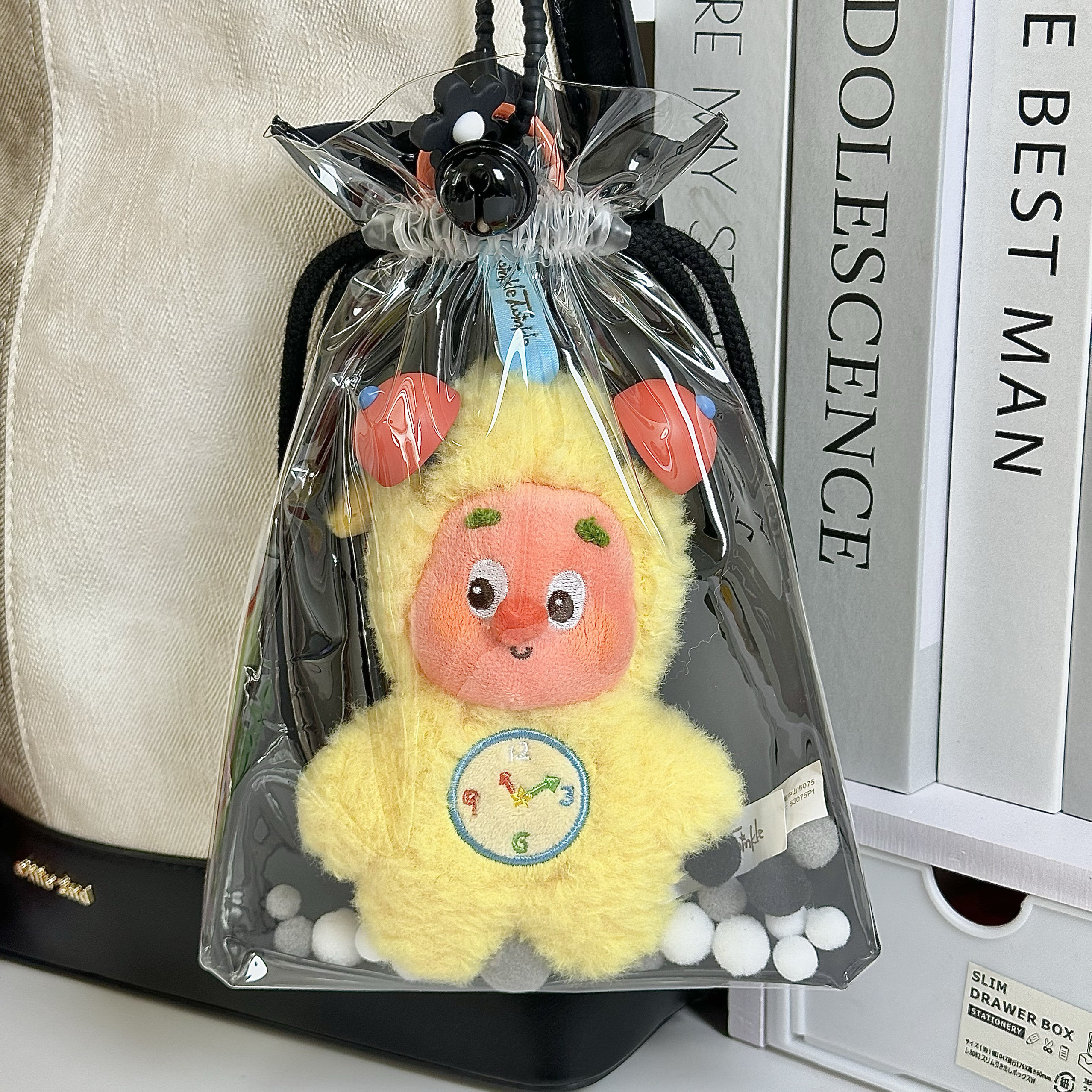 泡泡玛特星星人娃包毛绒挂件锦囊袋防尘罩高清透明遛娃包15cm痛包,淘宝优惠券,粉丝福利购,淘宝优惠卷