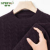 Chunzhu Men's Cashmere Sweater Round Neck Jacquard New Autumn and Winter Style