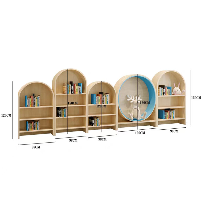简约书架自由组合绘本架幼儿园托育中心儿童柜活动室游乐区图书架-图2