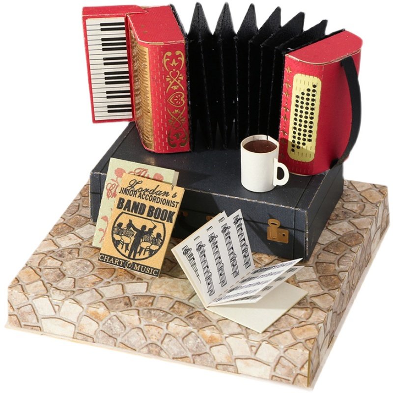 【复古纸模】jeancard立体纸雕3D镭射diy材料包纸风景钢琴怀旧,淘宝优惠券,粉丝福利购,淘宝优惠卷