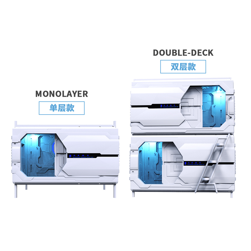 电竞酒店太空舱床 宾馆房间胶囊床宿舍床户外睡眠舱双人床 上下床 - 图2