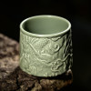 Chinese ceramic master carving Kung Fu tea set