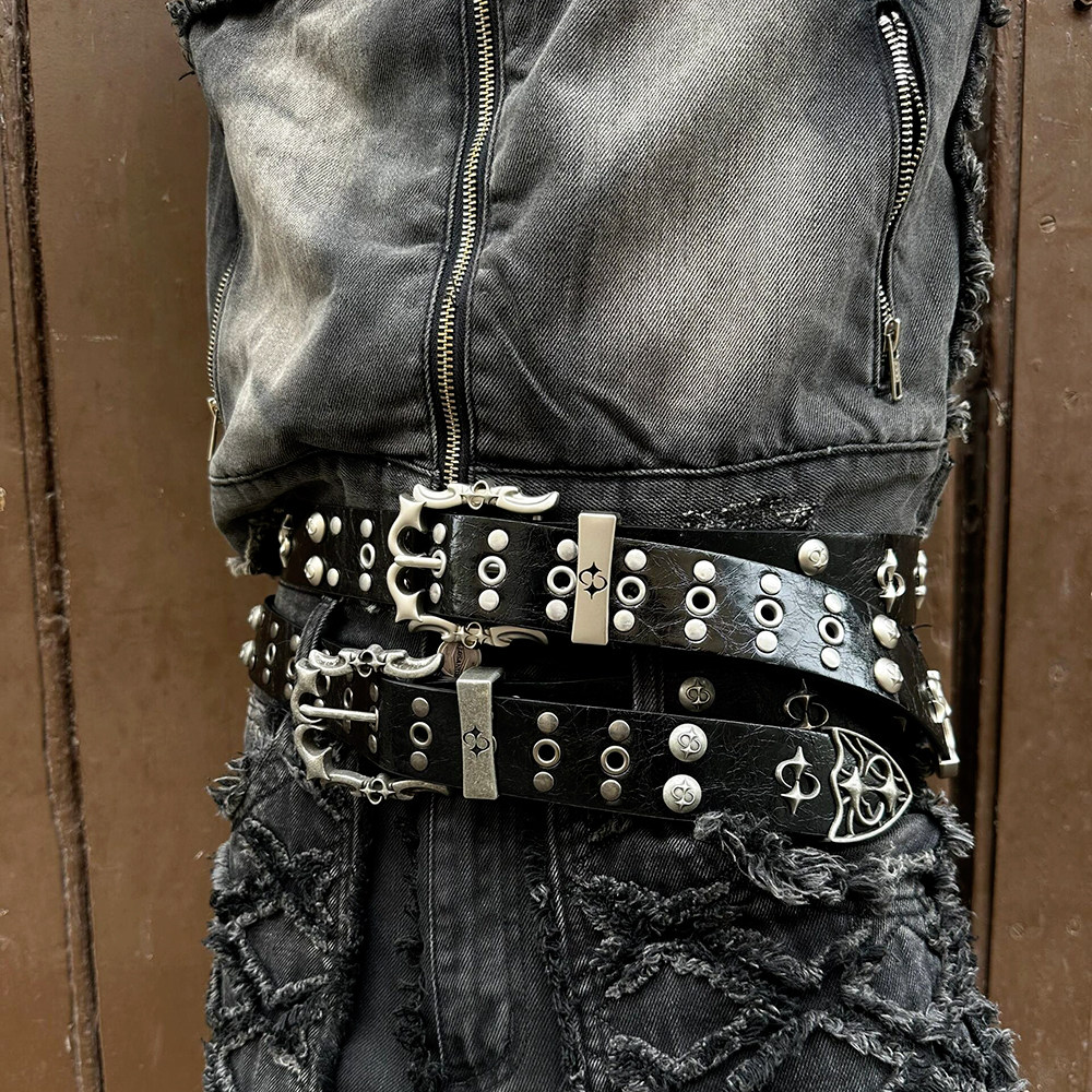 铆钉CH针扣金属皮带男女小众原创设计感复古百搭个性配饰嘻哈腰带,淘宝优惠券,粉丝福利购,淘宝优惠卷