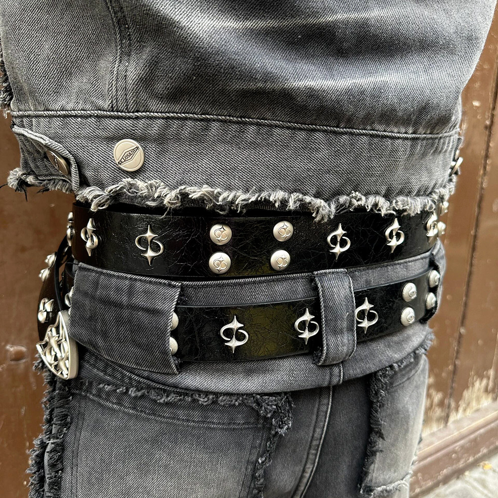铆钉CH针扣金属皮带男女小众原创设计感复古百搭个性配饰嘻哈腰带,淘宝优惠券,粉丝福利购,淘宝优惠卷