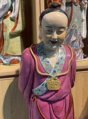 中式人物故事红楼梦陶瓷贾宝玉像装饰摆件官宦公子瓷像工艺品80CM