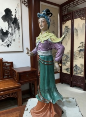 女将军像穆桂英神像花木兰景德镇陶瓷雕刻摆件杨门女将供奉摆件55