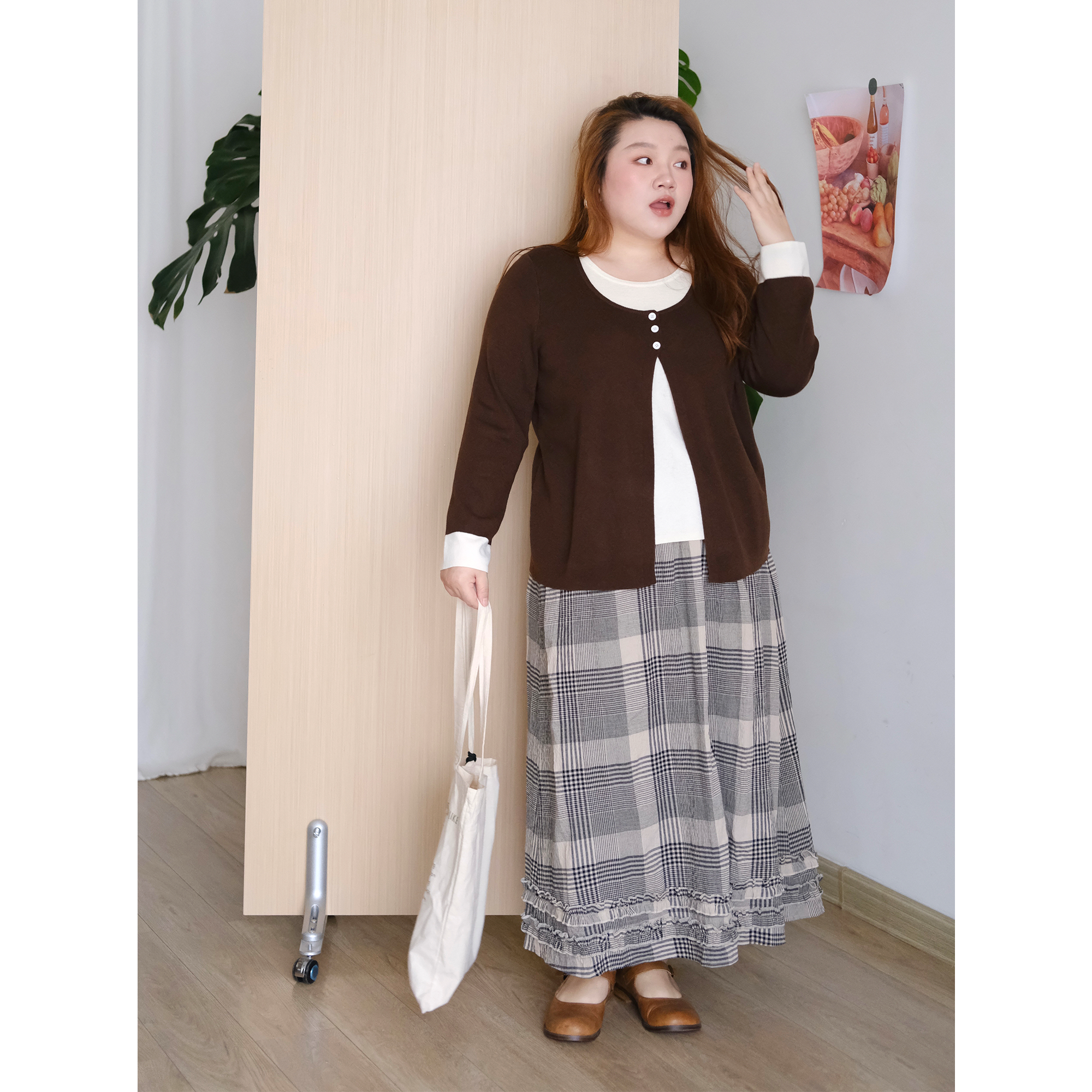 zooobaby09/30韩系假两件修身针织衫套头长袖拼接上衣 - 图2