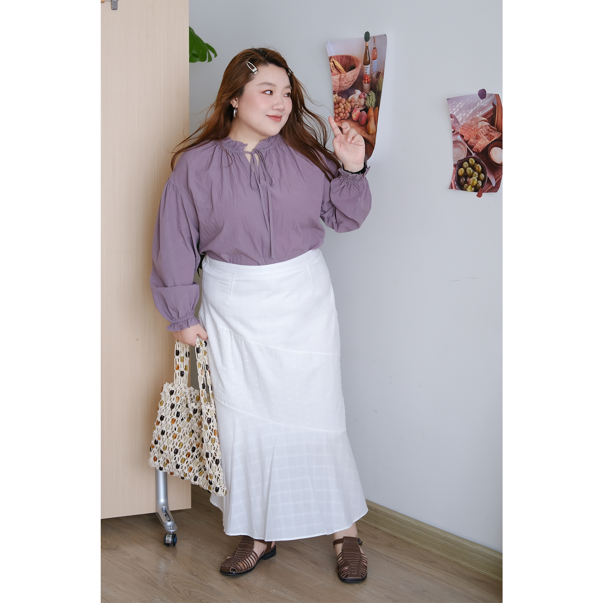 zooobaby08/18韩系简约抽绳花边领宽松小衫衬衫休闲百搭长袖上衣,淘宝优惠券,粉丝福利购,淘宝优惠卷