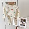 Autumn children's autumn clothes and autumn trousers baby underwear baby long-sleeved class A pure cotton boys and girls cotton wool home clothes set