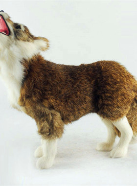 动物模型仿真雪狼白狼狗摆件