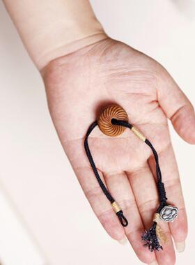 老山檀香平安扣 手链 19x7mm 手串木简约盘玩文玩念珠送礼