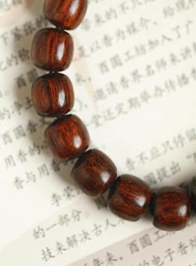 海黄原创桶珠 执素10x10mm手持四方珠手串木简约盘玩文玩念珠送礼