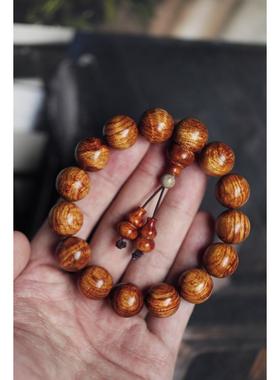 黄花梨 1.5 黄金底 水波纹 重约29g手串木简约盘玩文玩念珠送礼