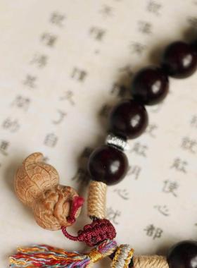 紫檀 原创茗霜10mm 15颗 手串 木简约盘玩文玩念珠送礼饰品