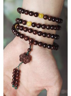 沉水级 海黄 0.8 紫油梨老料 约41g手串木简约盘玩文玩念珠送礼