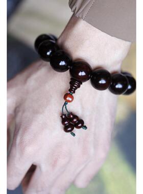 小叶紫檀细棕眼颗颗金星 1.8 约51.8g手串木简约盘玩文玩念珠送礼