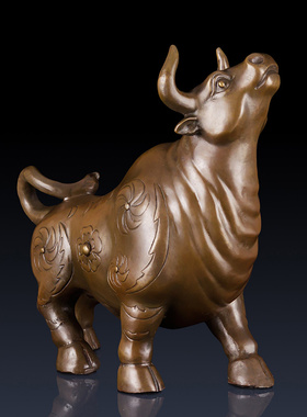纯铜牛气冲天仿古风装饰摆件