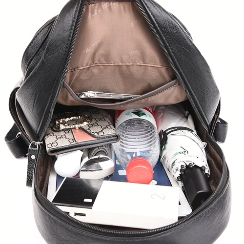 Рюкзак, модная универсальная вместительная и большая сумка через плечо для путешествий, из натуральной кожи, городской стиль, в корейском стиле