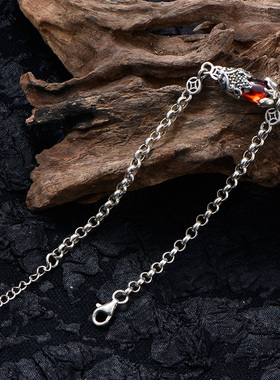 925银红色招财貔貅女款手链