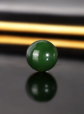 天然俄料碧玉散珠13mm 104号 羊脂玉老坑碧玉辣绿色配珠单珠隔珠