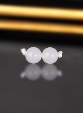 高货俄料和田玉白玉散珠6mm 1906号 羊脂白玉对珠配珠单珠 一级白