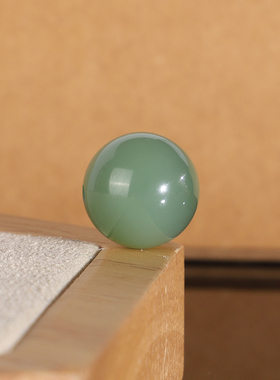 天然俄料老坑碧玉粉青散珠13.6mm 2348号 羊脂玉和田玉单珠配珠