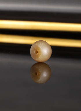 新疆且末糖和田玉散珠 10x7mm 3284号 哑光 羊脂玉麦芽糖配珠隔珠