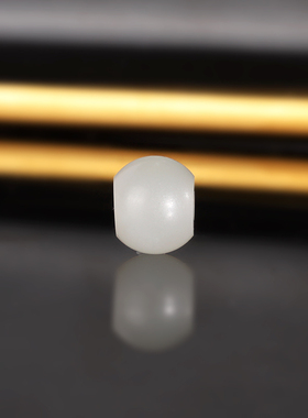 天然新疆和田玉藕粉散珠10x8.2mm 2270号 2.5孔 大孔珠 柔光配珠