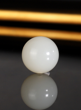 新疆和田玉散珠12mm 70号 天花板柔光羊脂白玉配珠单珠隔珠猪油膏