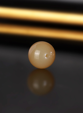 天然新疆且末糖料和田玉糖白散珠10mm 2198号 羊脂玉单珠配珠隔珠