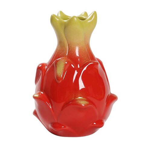 火龙果陶瓷小花瓶摆件客厅插花水培养绿植办公室桌面情绪稳定装饰 - 图3