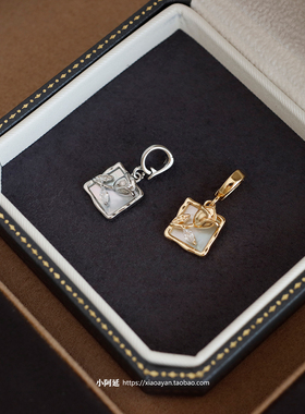 新款方形相框玫瑰花项链坠可拆卸