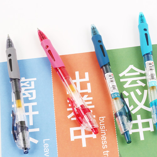 晨光GP1008按动中性笔0.5mm学生啫喱办公签字笔 医生处方蓝黑水笔 - 图0
