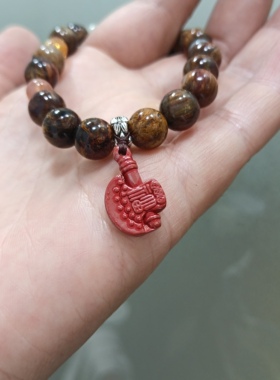 新中式彼得石手链小众设计高级感叠戴手串复古国风天然石串珠手链