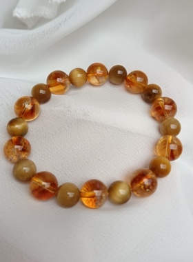 天然黄塔晶虎眼石手链女款手串时尚百搭饰品礼物送女友闺蜜