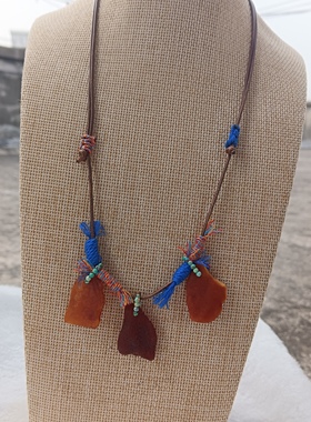 天然原矿蜜蜡随型吊坠女款项链锁骨链颈链配饰礼物原创款