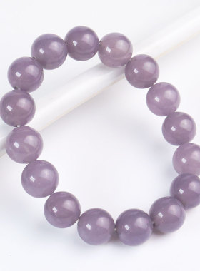 天然新疆和田玉金丝玉手串男女卡12烟紫玉石典雅紫素款玉手串批发