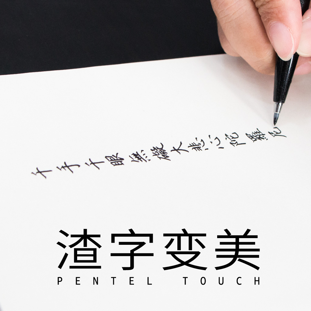 败家实验室日本派通TOUCH软头笔秀丽笔彩色填色绘画练字手帐毛笔-图0