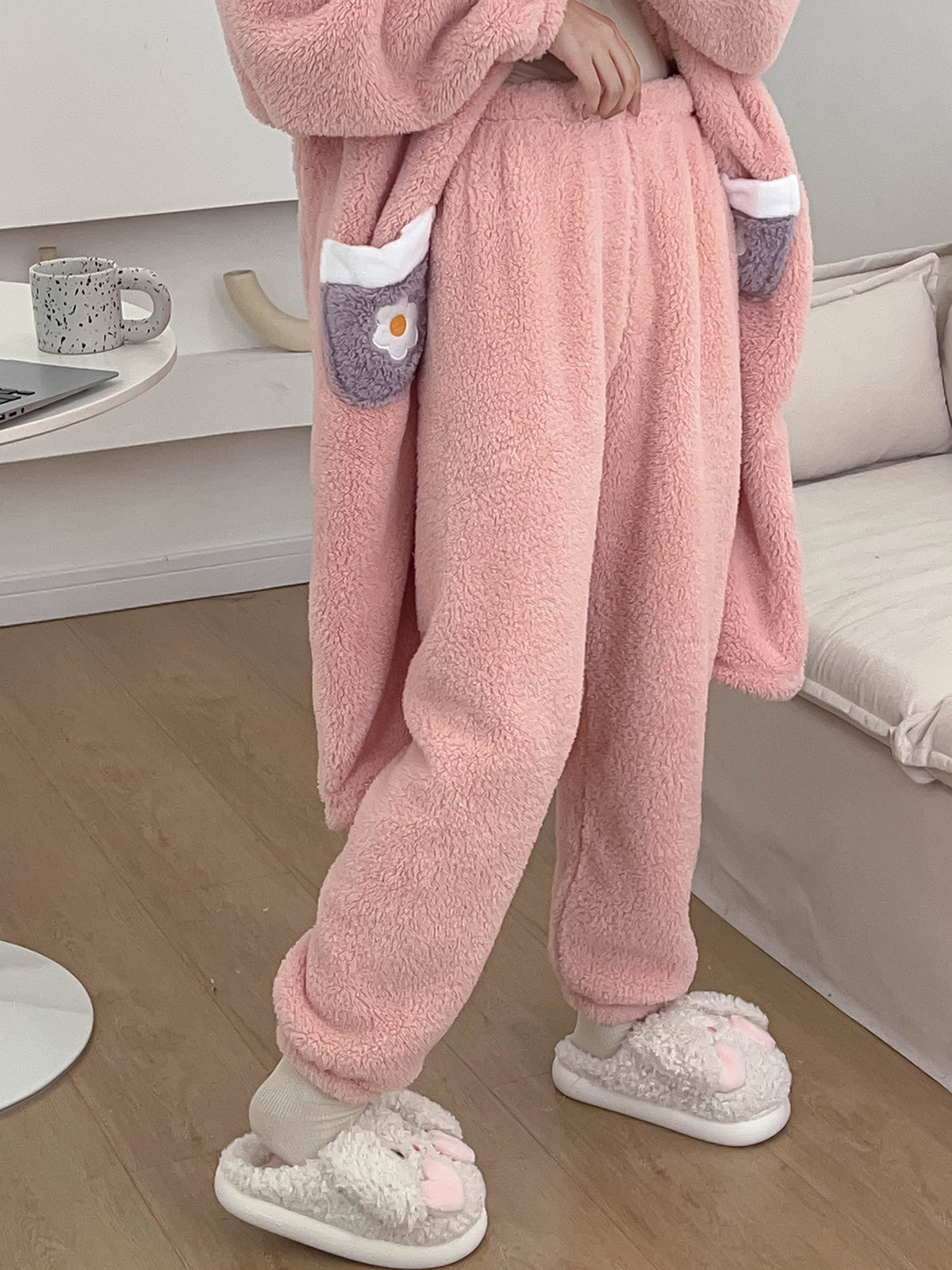 秋冬新加厚甜美卡通睡衣女长袖保暖连帽两件套居家服可爱浴袍浴衣,淘宝优惠券,粉丝福利购,淘宝优惠卷