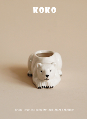 北极熊可爱回形针收纳摆件