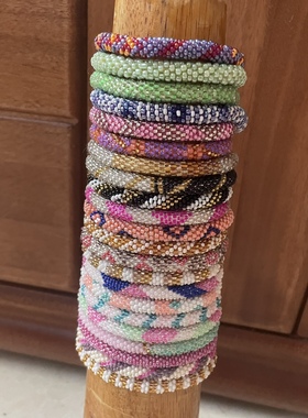 A组尼泊尔珠珠手环珠珠手绳纯手工编织异域民族风扩香手环