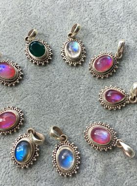 月光石925银甜美风小吊坠新品