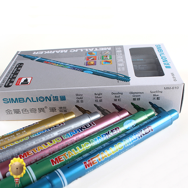 SIMBALION雄狮金属色奇异笔610手账DIY相册标记笔METALLIC MARKER-图2