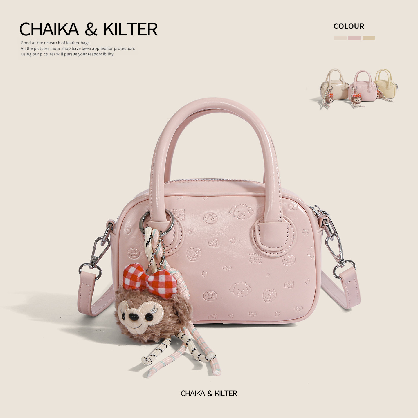 CHAIKAKILTER高级感手提通勤包包女2025夏季新款可爱斜挎保龄球包,淘宝优惠券,粉丝福利购,淘宝优惠卷