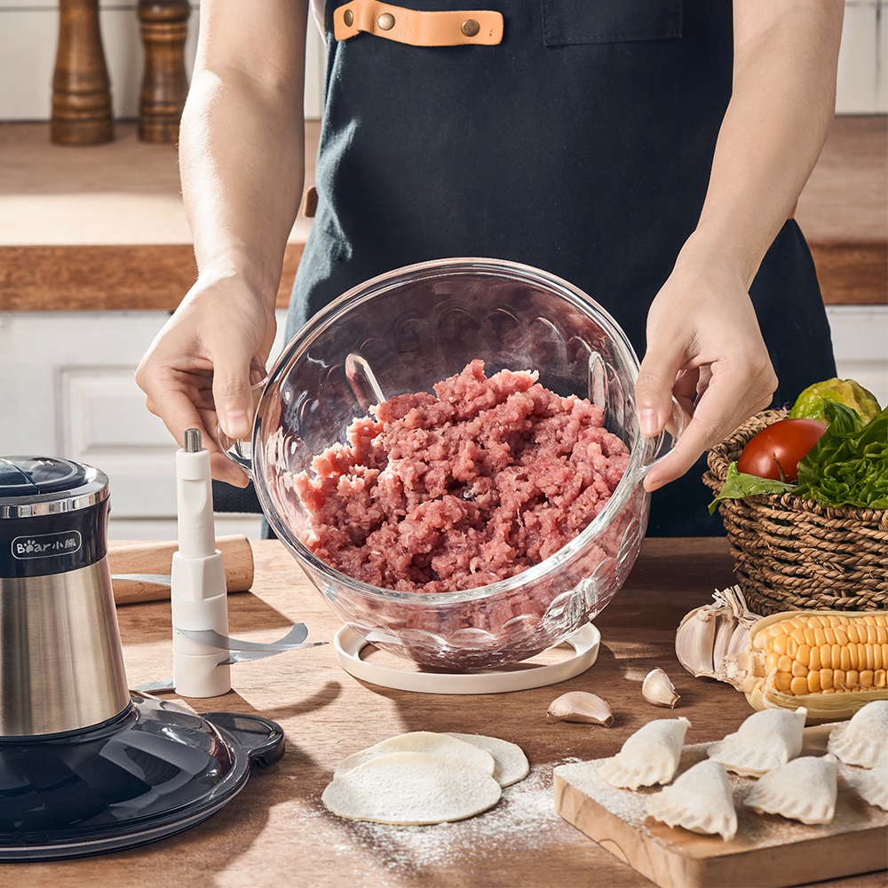 小熊绞肉机家用电动小型全自动多功能家用绞馅碎肉机料理机搅拌机-图1