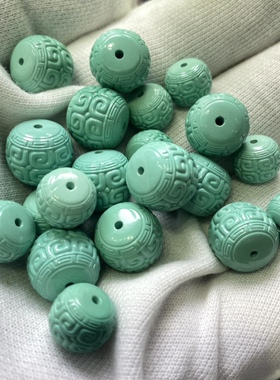祥云顶珠DIY绿松石弟子珠