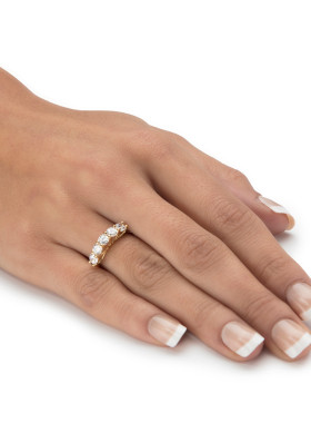 10k黄金立方氧化锆结婚戒指