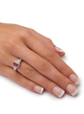 红宝石/托帕石/925银鸡尾酒戒指