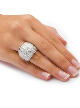 立方氧化锆925银复古女士戒指